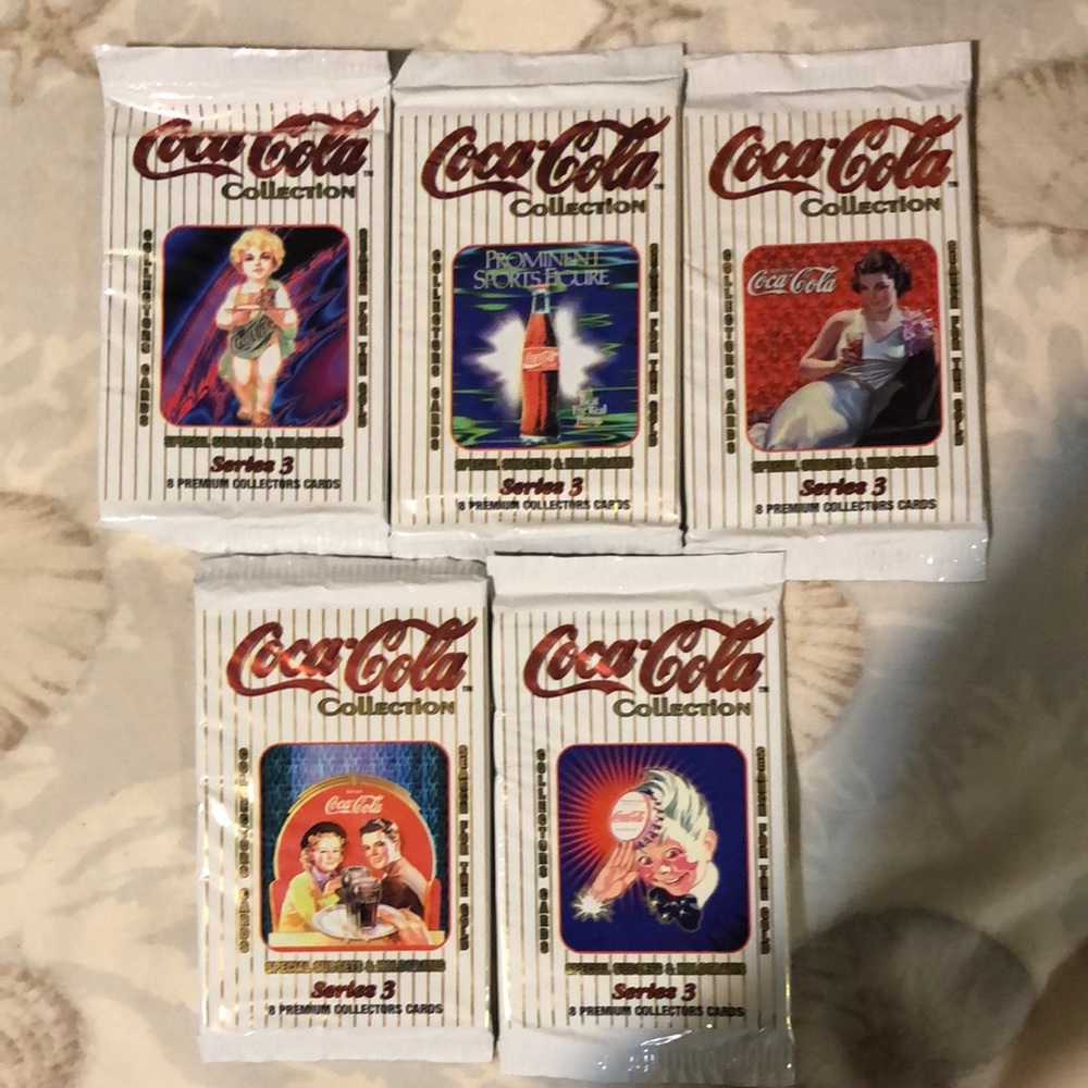 Coca Cola Series 3 different packs 8 cards per ok